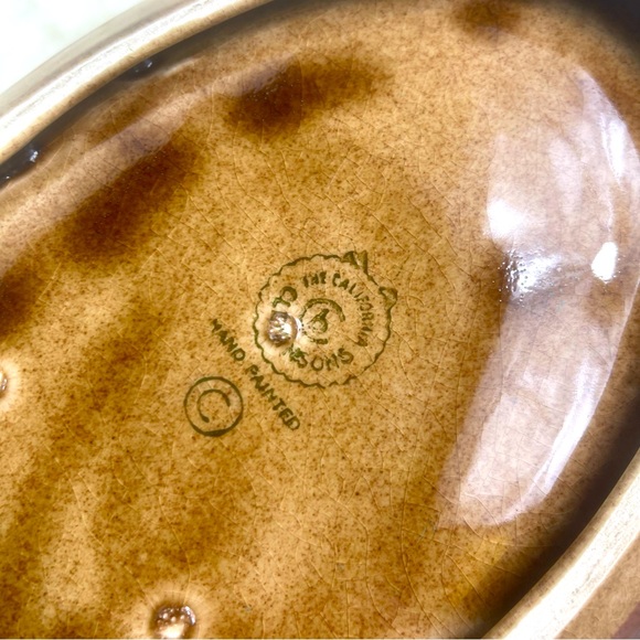 Vintage California Cleminsons Pottery Distlefink Bird Serving Dish Folk Art - Picture 4 of 10